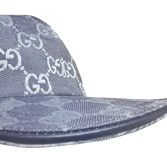 Gucci Blue GG Monogram Canvas Cotton Baseball Cap Hat - Picture 5 of 9